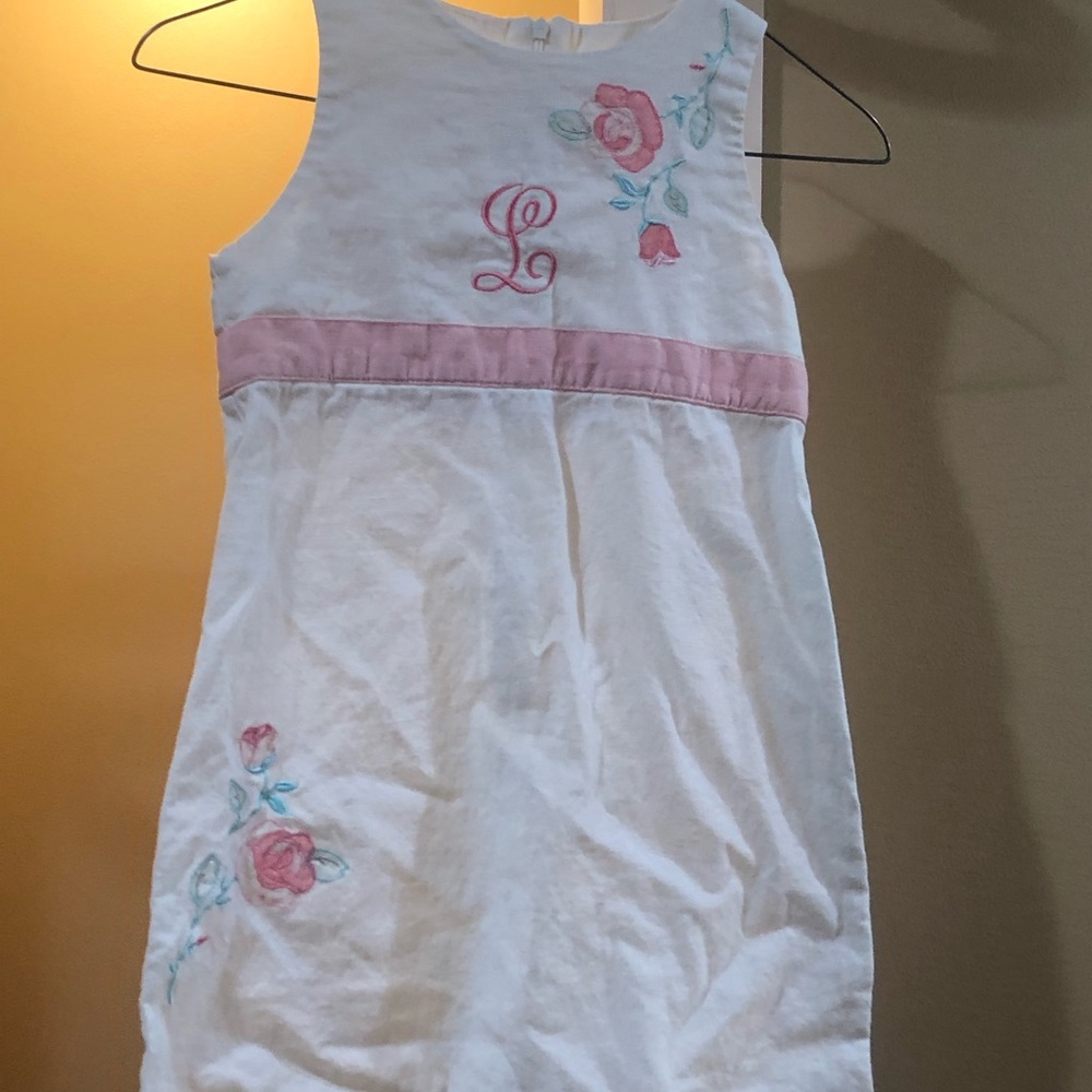 Monogrammed L Girls Dress-Hartstrings